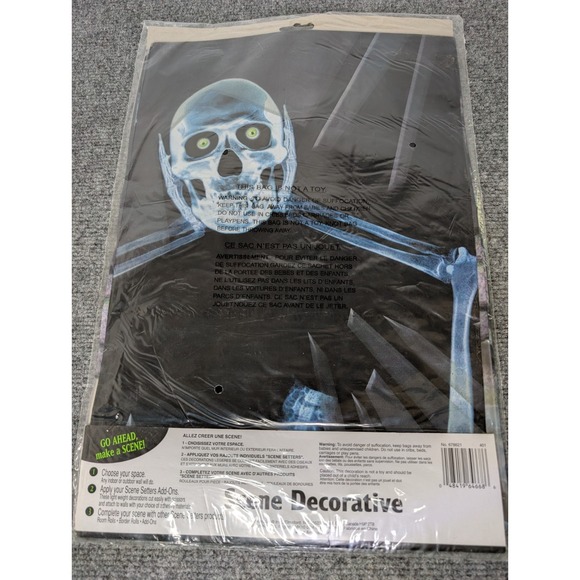 NEW Amscan Scene Setters Add Ons What Lurks‎ Within Skeletons 2 Panels 33.5"x65" - Picture 5 of 8